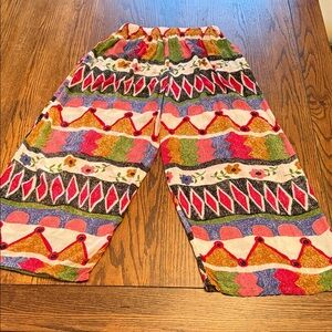 French Connection Abstract Print Wide Leg Pants Boho Artsy